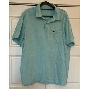 Vineyard Vines Edgartown Polo Shirt M Aquamarine 100% Cotton Preppy Soft